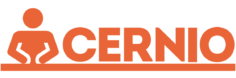 Pomarańczowe logo Cernio z napisem